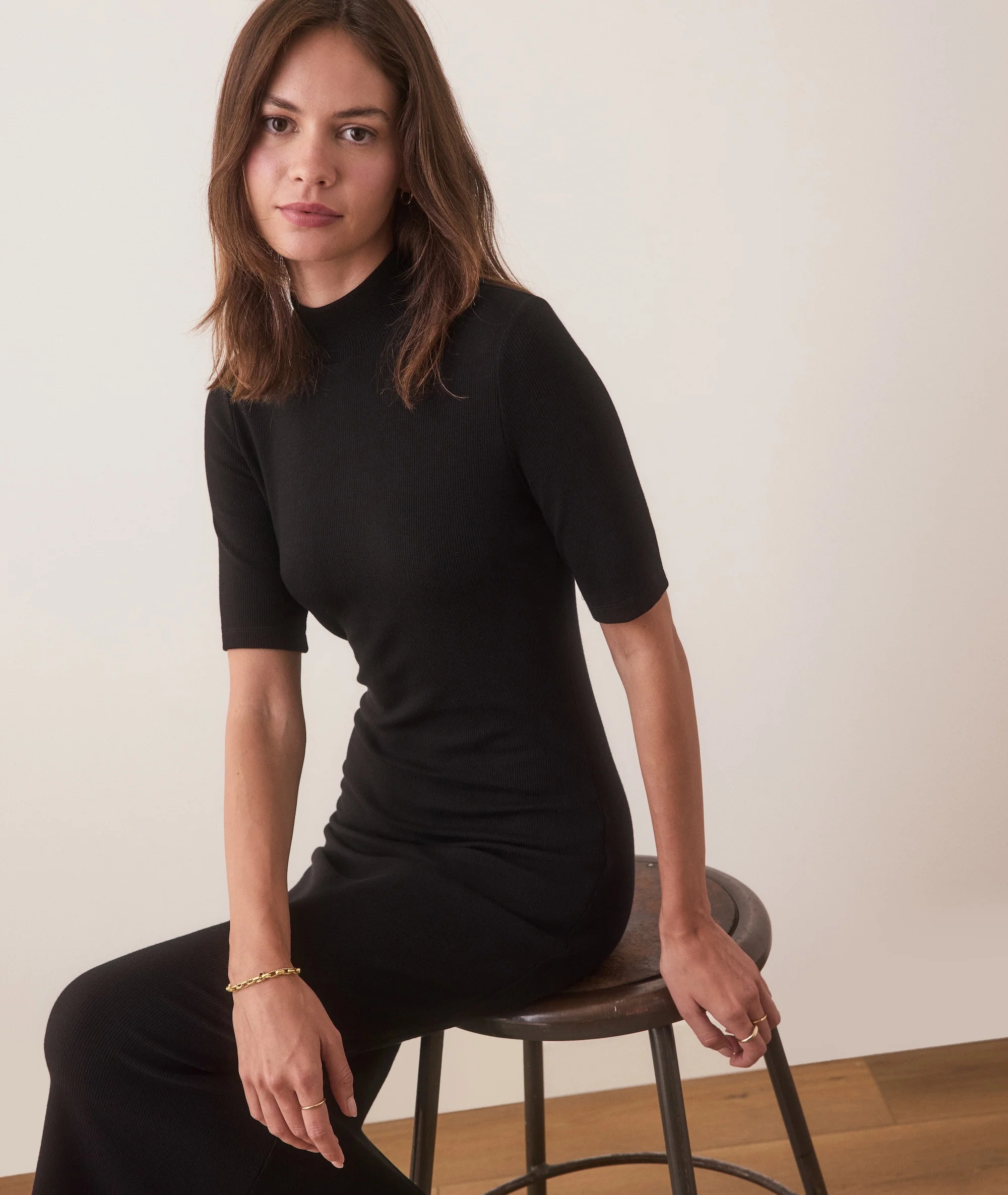 Lexi Rib Mock Neck Midi Dress - Image 5