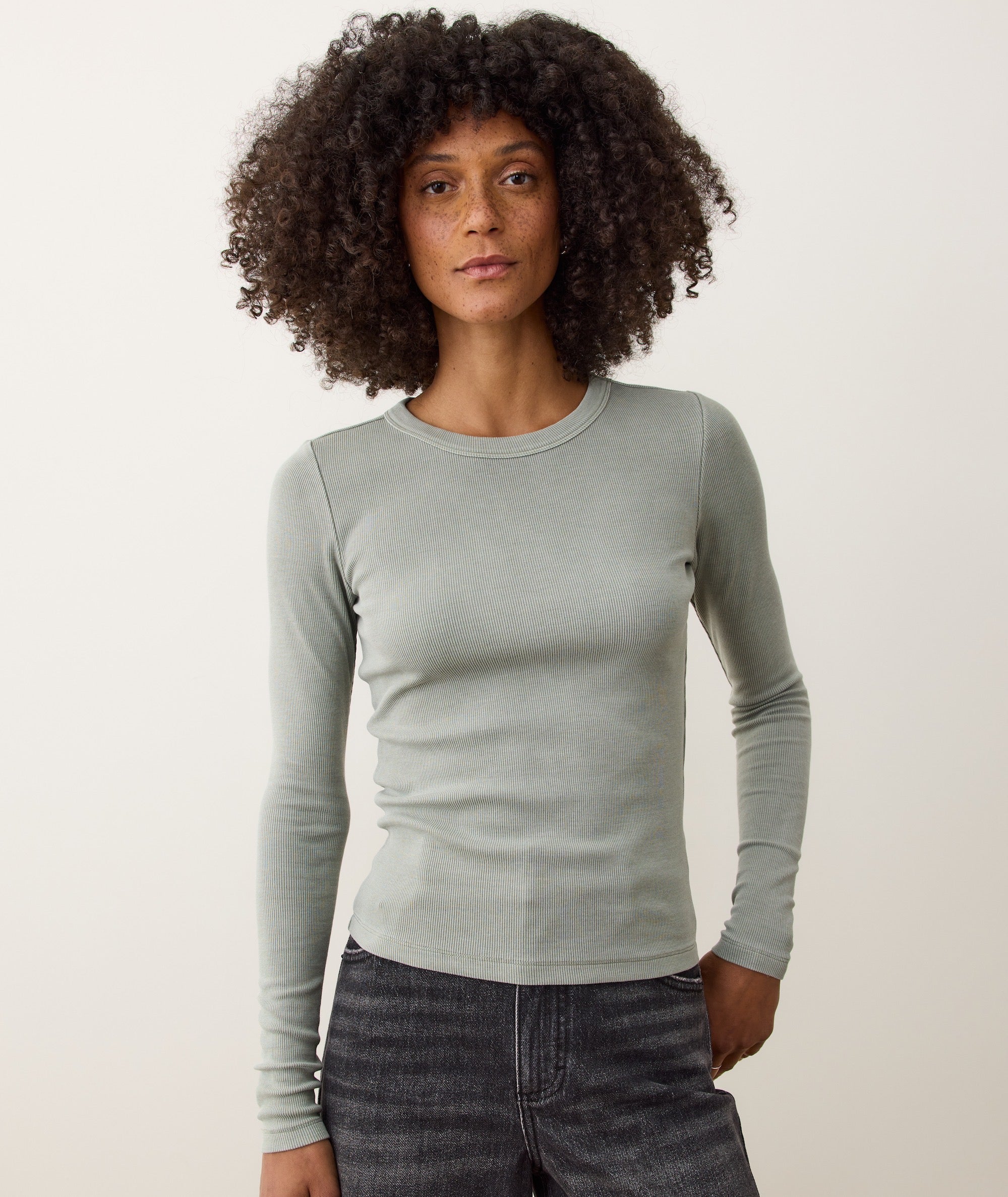 Lexi Rib Sun-In Longsleeve Crew Tee - Image 3